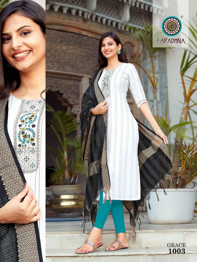 Aradhna Grace 1 New Fancy Ethnic Wear Embroidery Kurti With Dupatta Collection